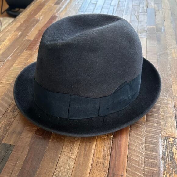 Vintage Borsalino Augusta Gray Felt Fedora – Dickenson & Co.  Size 7¼ - Picture 3 of 8